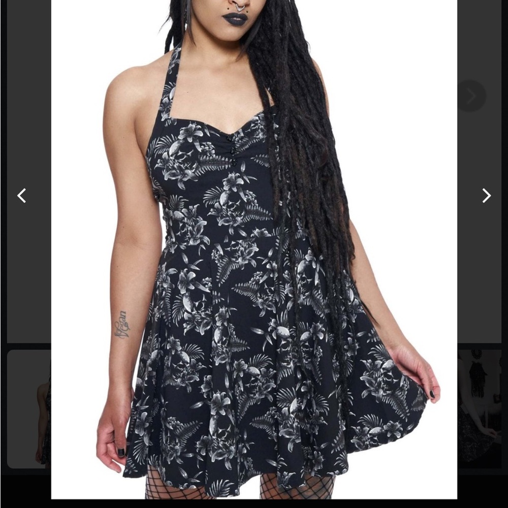 Killstar XXL Aloha from Hell Mini Halter Skater Dress